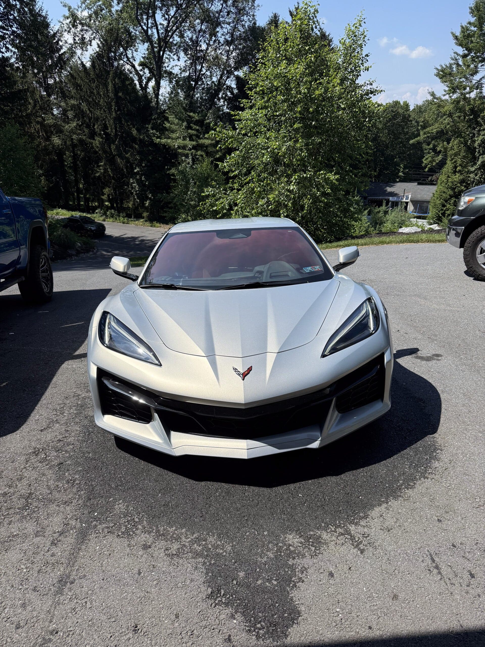White Corvette photographed after a Pure Line Auto detail